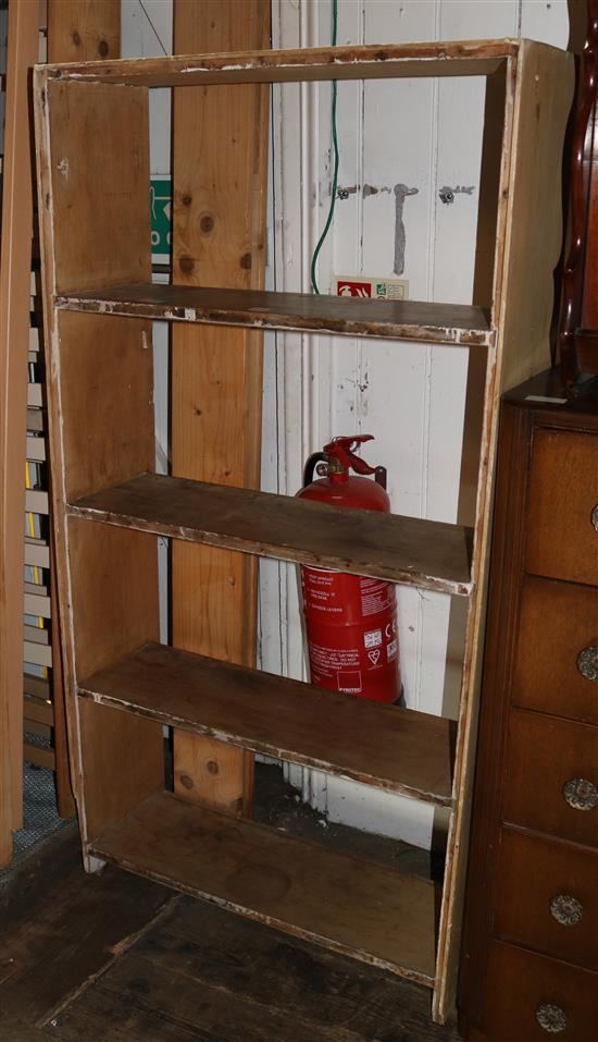 Open pine bookcase